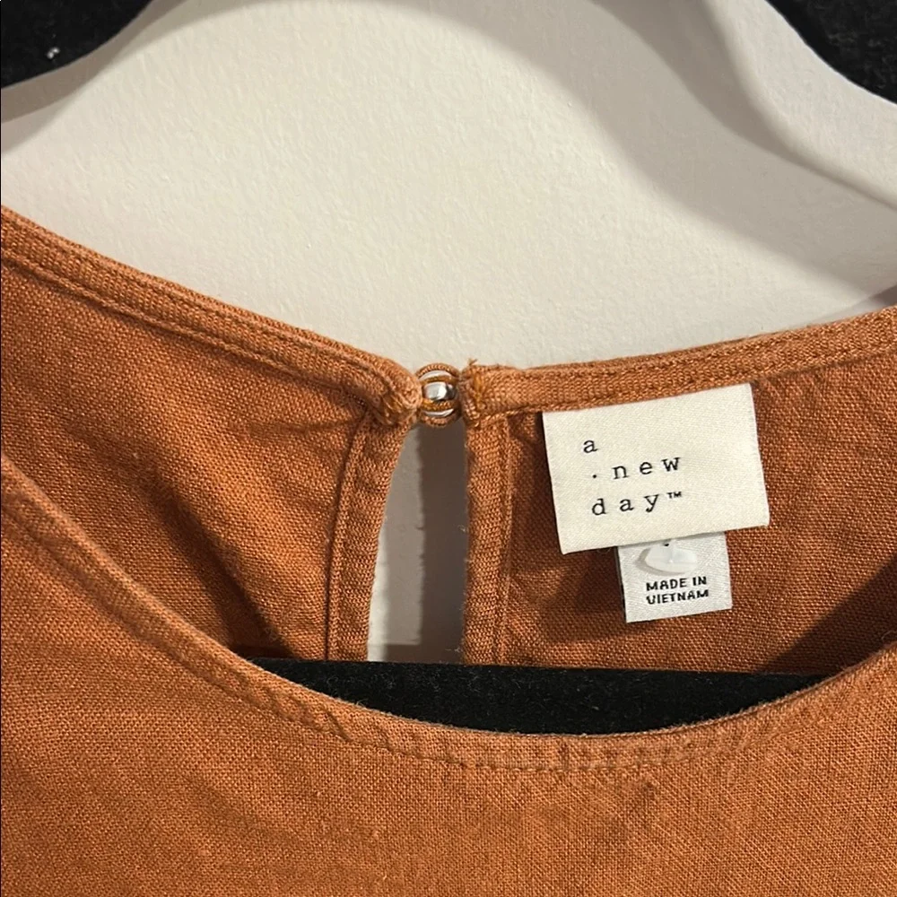 Women's Ruffled Sleeve Top - Rust - Picture 2 of 4